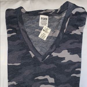 PINK Camo V-neck tee
